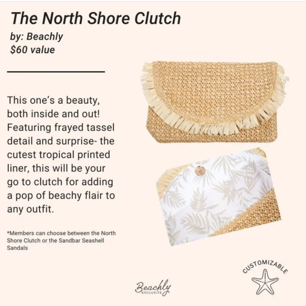 Beachly The North Shore Clutch Frayed Tassel